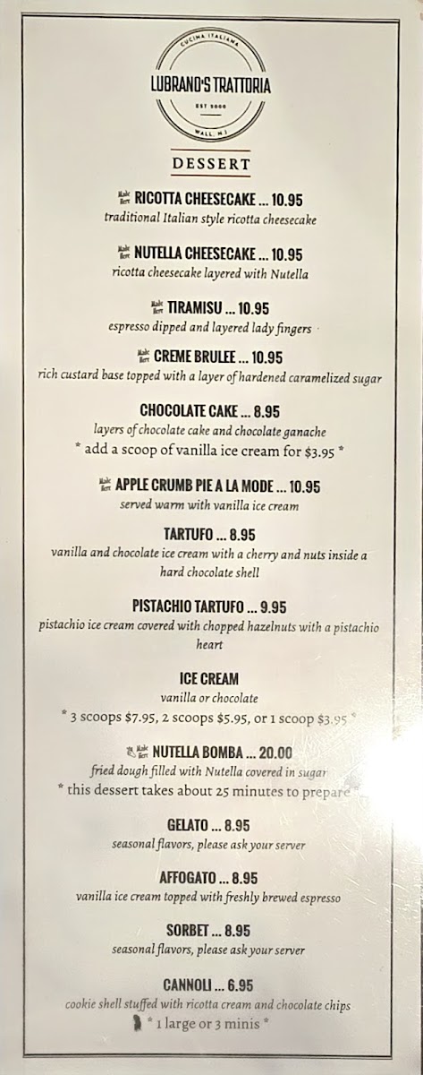 Lubrano's Trattoria Menu - Image 3